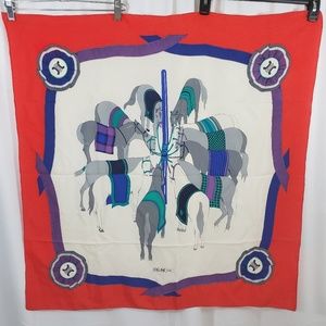 VTG Celine Paris silk scarf with horse motif